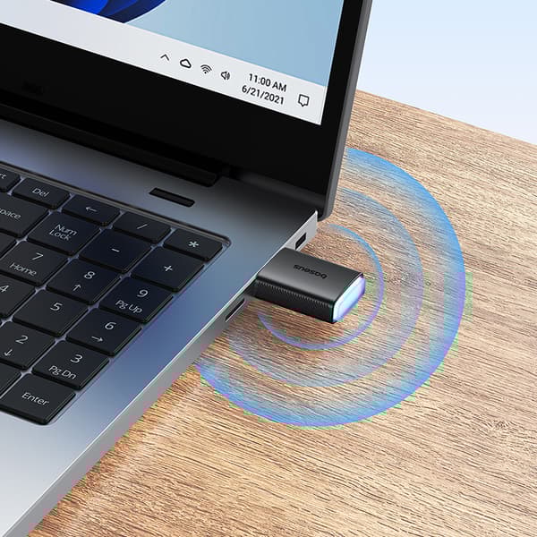 Externt USB WiFi-nätverkskort 2,4GHz 5GHz 650Mb/s svart