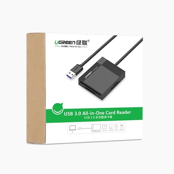 SD / micro SD / CF / MS minneskortläsare, USB 3.0-kontakt - svart