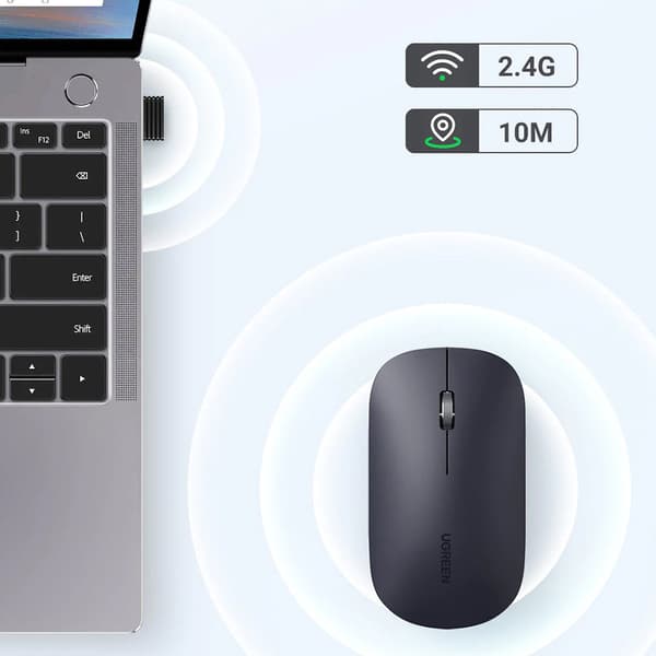 Behändig trådlös mus för en USB-dator, svart