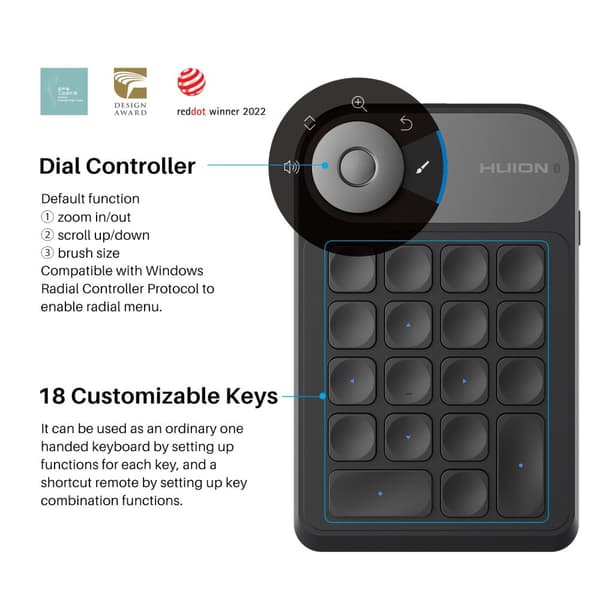 Bluetooth Mini Näppäimistö, 18 Pikapainiketta, 70 Tunnin Akunkesto,K20
