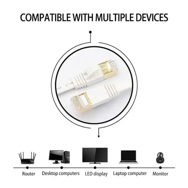 Verkkokaapeli CAT7 5m Gold Plated RJ45