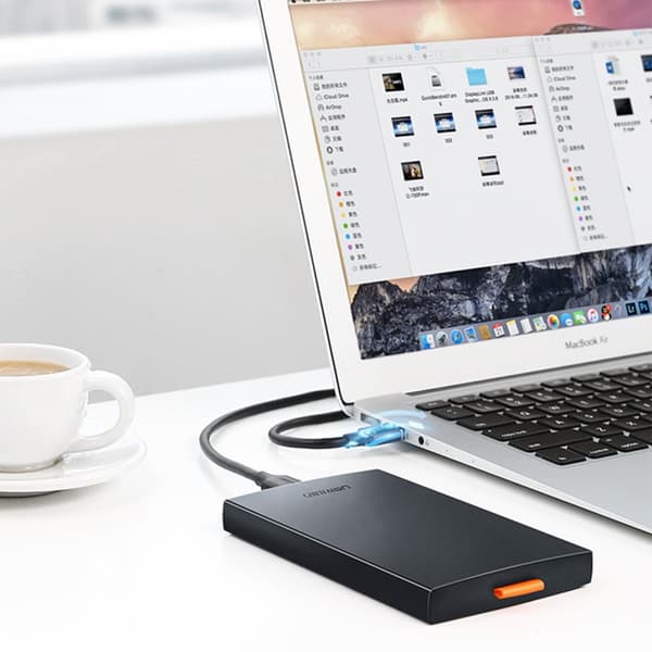 SSD HDD 2.5'' USB 3.0 SATA hårddiskhölje, svart