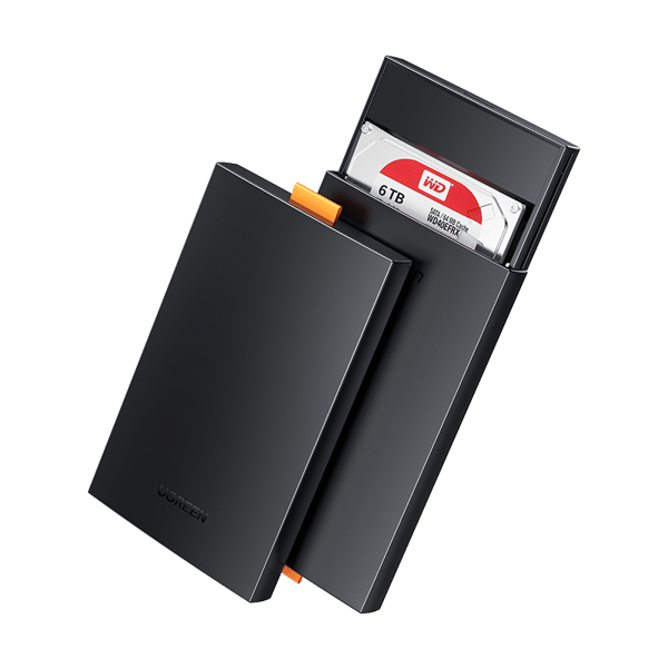 SSD HDD 2.5'' USB 3.0 SATA hårddiskhölje, svart Svart