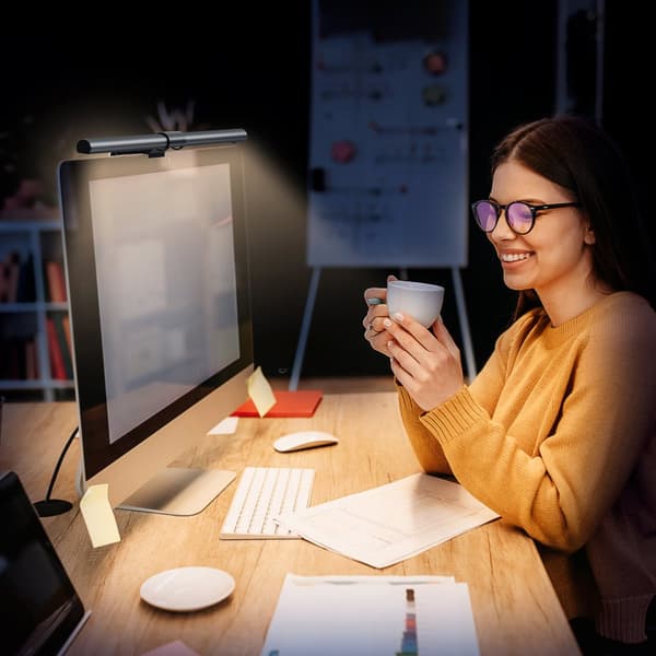 LED-lamppu tietokoneen näytön näytölle taustavalolla 2700K-6500K, harmaa