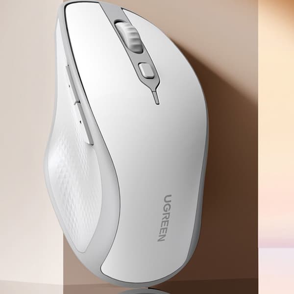 Ergonomisk trådlös datormus MU101 Bluetooth 2,4 GHz, vit
