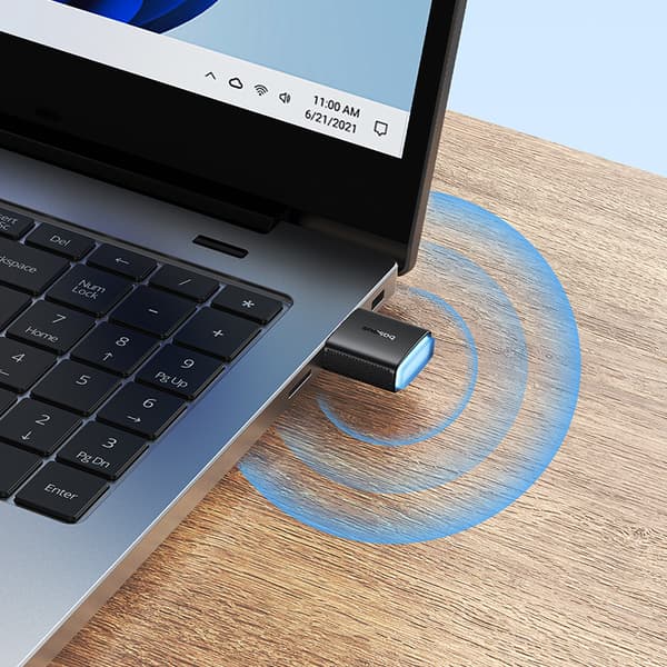 Externt USB WiFi 2,4GHz 300Mb/s svart nätverkskort
