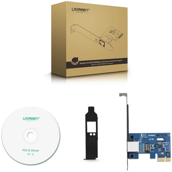 PCI-E Gigabit 10/100/1000Mbps verkkokortti - musta