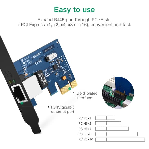 PCI-E Gigabit 10/100/1000Mbps verkkokortti - musta