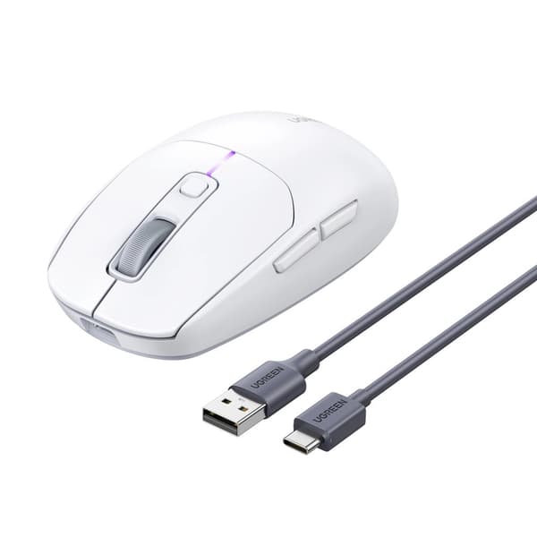 Trådlös Bluetooth 5.0 USB 2.4GHz datormus - vit