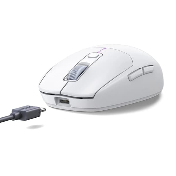Trådlös Bluetooth 5.0 USB 2.4GHz datormus - vit