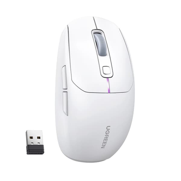 Trådlös Bluetooth 5.0 USB 2.4GHz datormus - vit