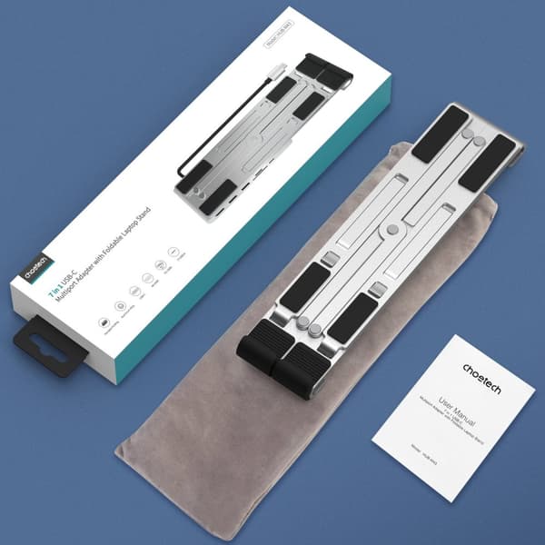 Kannettavan tietokoneen jalusta PD USB-C HDMI 2xUSB-A 1xUSB-C 1xSD 1xTF musta