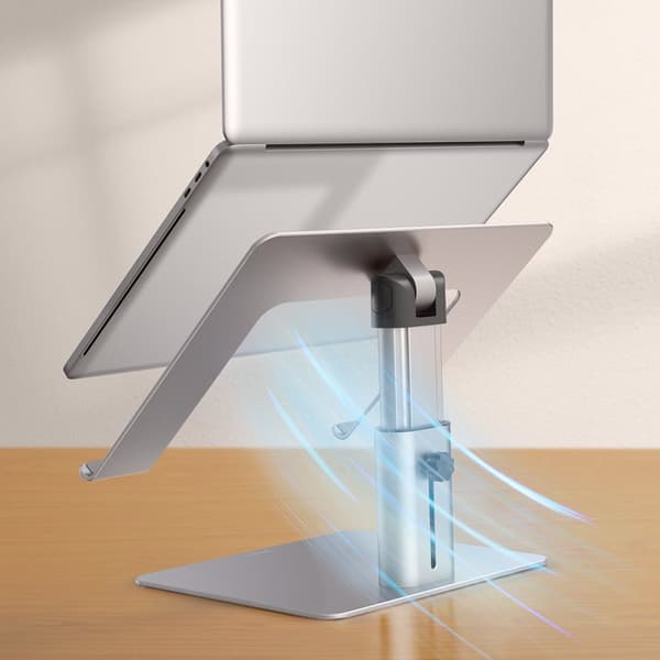 Laptopstativ 11"-17,3", justerbar højde, aluminium, sølv
