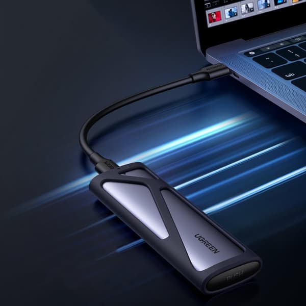 Lommetaske til M.2 SSD-drev USB 3.2 Gen 2 SuperSpeed ​​​​USB 10 Gbps grå