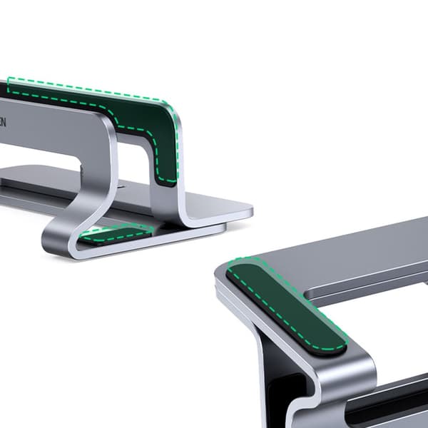 Standerholder, laptop stativ, tablet, aluminium, lodret, sølv