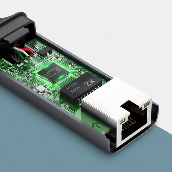 Eksternt RJ45 LAN netværkskort - USB-C 1 Gigabit Ethernet - grå