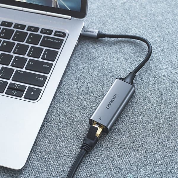Eksternt RJ45 LAN netværkskort - USB-C 1 Gigabit Ethernet - grå