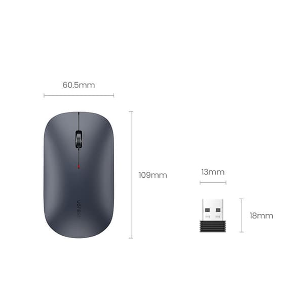 Behändig trådlös mus för en USB-dator, grå