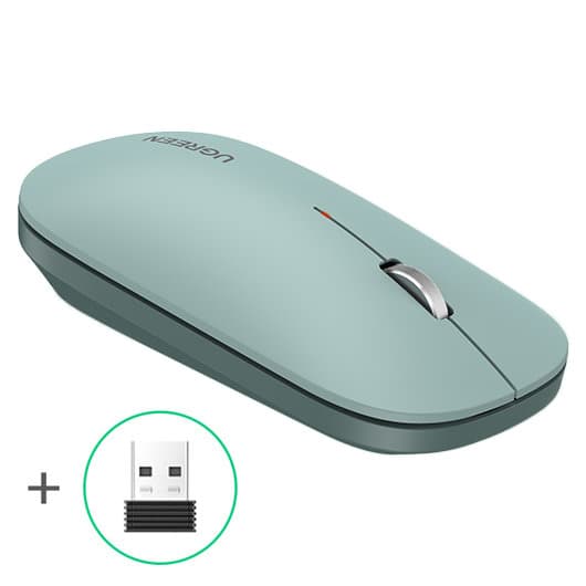 Behändig trådlös mus för en USB-dator, grön