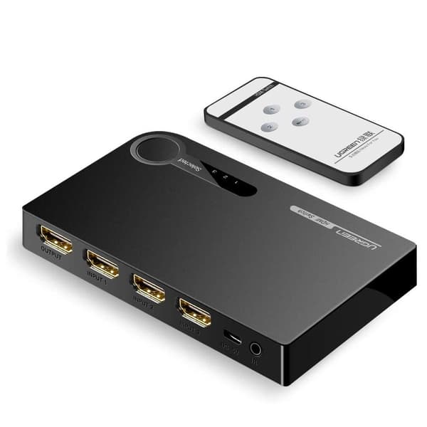 HDMI splitter switch - 3x HDMI 3D 4K svart