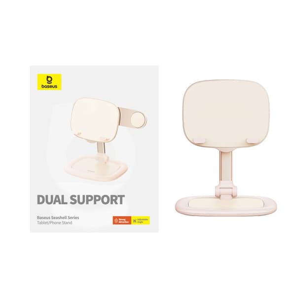 Säädettävä jalusta tabletille ja puhelimelle Seashell Series pinkki