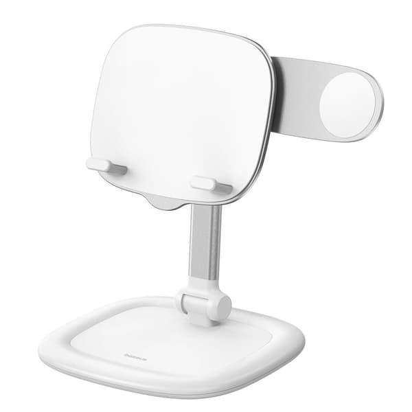 Säädettävä jalusta tabletille ja puhelimelle Seashell Series valkoinen