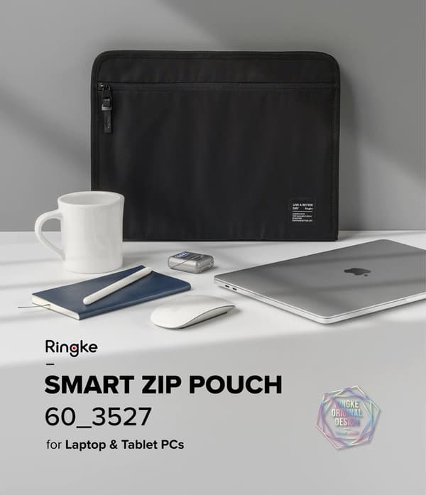 Påsefodral påsarrangör för laptop surfplatta upp till 13'' Smart Zip Pouch beige