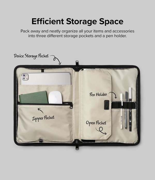 Påsefodral påsarrangör för laptop surfplatta upp till 13'' Smart Zip Pouch beige