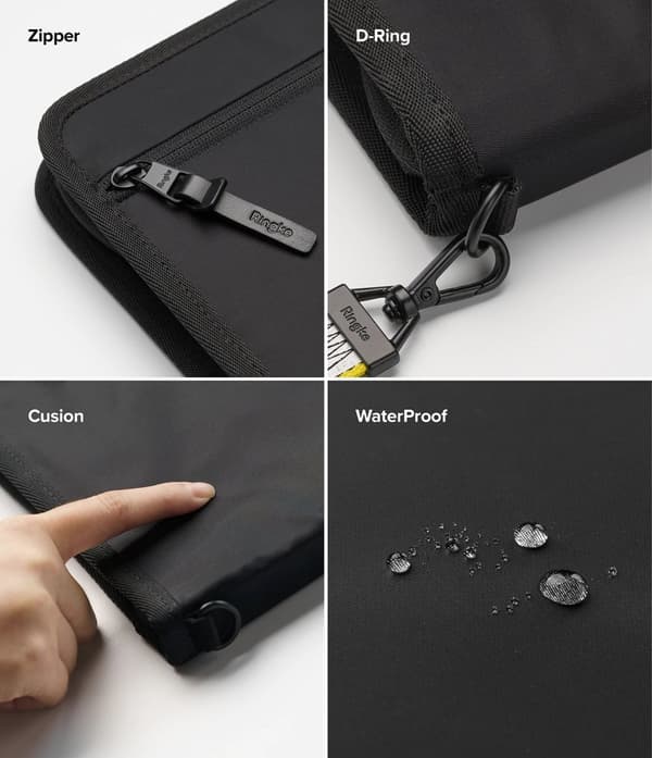 Påsefodral påsarrangör för laptop surfplatta upp till 13'' Smart Zip Pouch beige