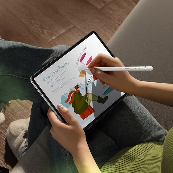 Stylus stylus til iPad med aktiv udskiftelig spids Smooth Writing 2 + USB-A kabel hvid