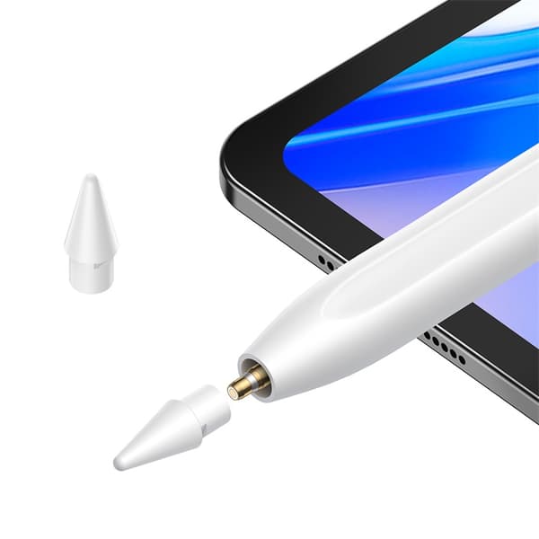 Stylus stylus til iPad med aktiv udskiftelig spids Smooth Writing 2 med USB-C kabel, hvid