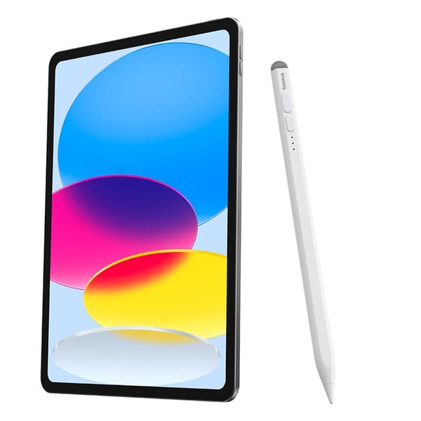 Stylus stylus til iPad med aktiv udskiftelig spids Smooth Writing 2 med USB-C kabel, hvid