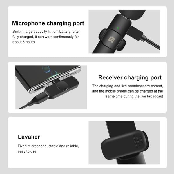 Puluz trådløse lavaliermikrofoner med USB-C-mottaker