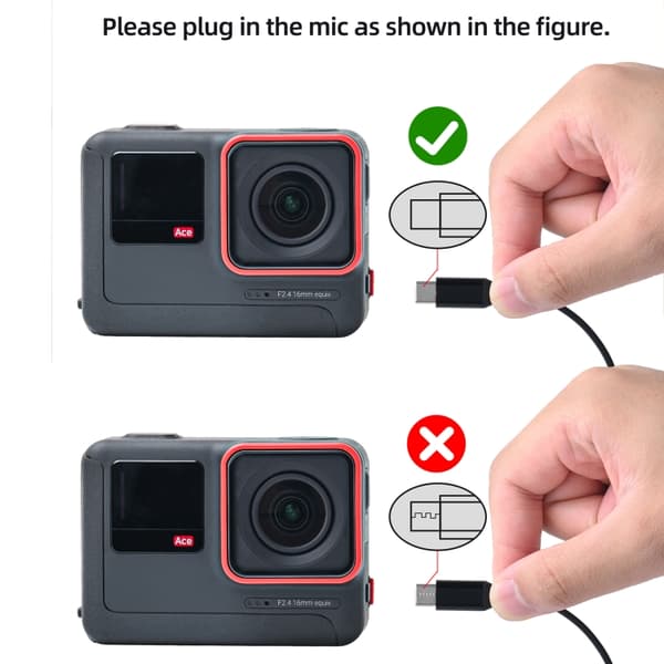 Mikrofon med USB-C-stik til Insta360 Ace - retningsbestemt opsamling
