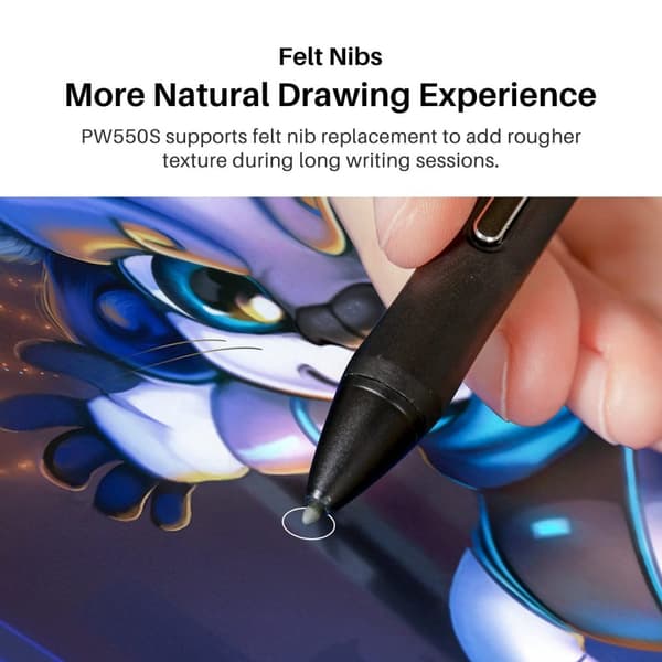 Huion Slim Pen PW550S, Mukava Ote, Kehittynyt Paineherkkyys, Parannettu Kärjen Suunnittelu