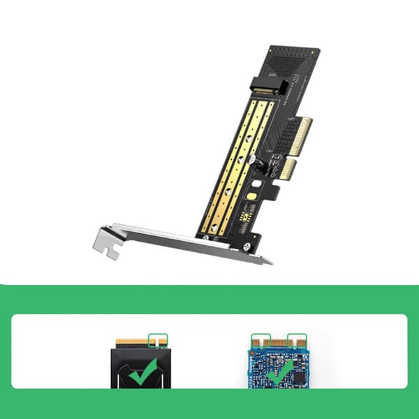 Expansionskortdiskadapter för dator M.2 NVMe SATA PCIe 3.0 x4 32Gbps