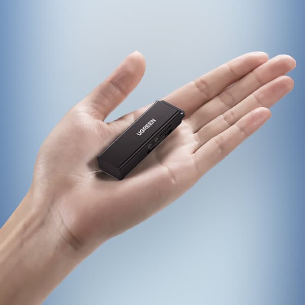 Bærbar TF/SD-kortlæser til USB 3.0, sort