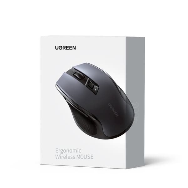 Ergonomisk trådløs optisk USB-mus 2,4GHz 4000DPI sort