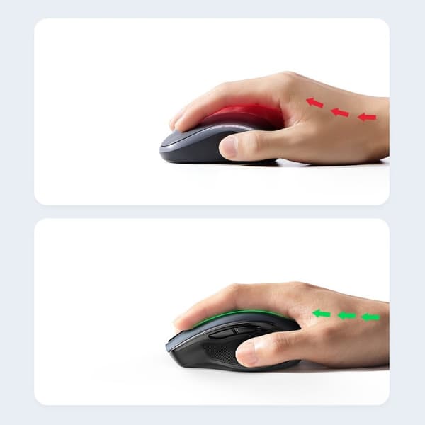 Ergonomisk trådløs optisk USB-mus 2,4GHz 4000DPI sort