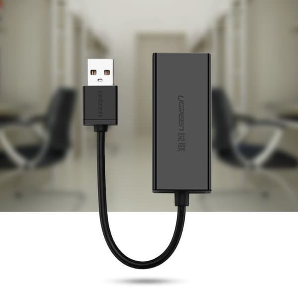 Externt LAN RJ45 - USB 2.0 100 Mbps - svart