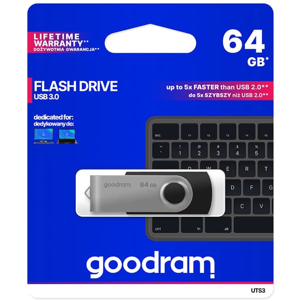 Pendrive 64GB USB 3.2 Gen 1 UTS3 svart