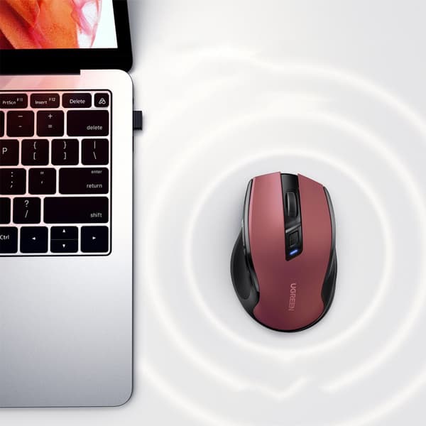 Præcis trådløs USB-mus 2.4GHz Bluetooth 5.0 optisk 4000 DPI rød
