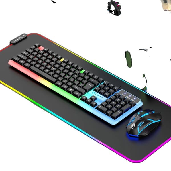 Lysende Tastatur og Mus Sæt, Kablet Mekanisk Følelse, 104 Taster,Hvid(Tilføj mus) Black(Add mouse)