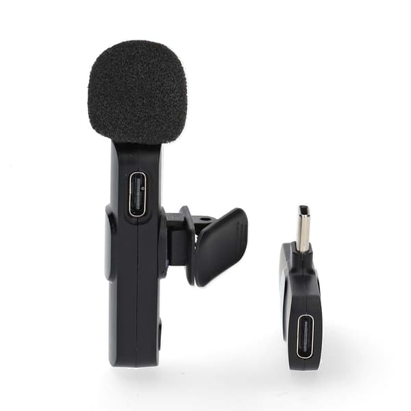 Nedis trådløs lavalier-mikrofon med USB-C-modtager og lang batterilevetid