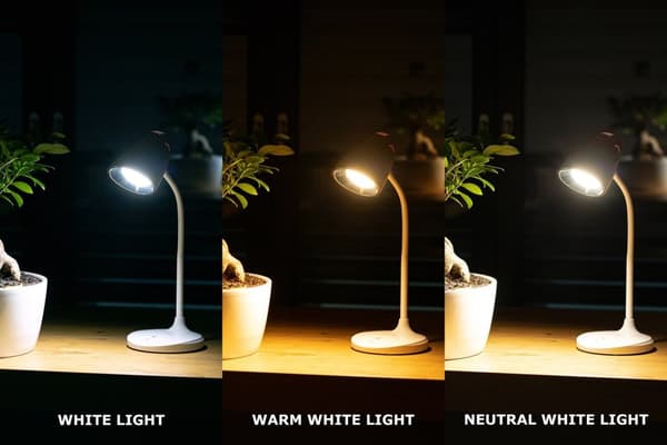 Montis Multifunktionell uppladdningsbar LED-skrivbordslampa MT044 bordslampa 3 W Vit