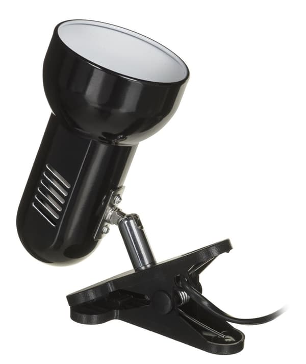 Activejet Clip-on skrivebordslampe, sort, metal, E27 gevind