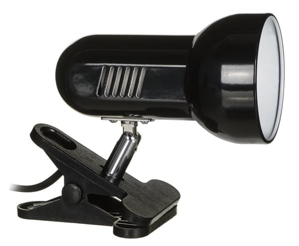 Activejet Clip-on skrivebordslampe, sort, metal, E27 gevind Sort