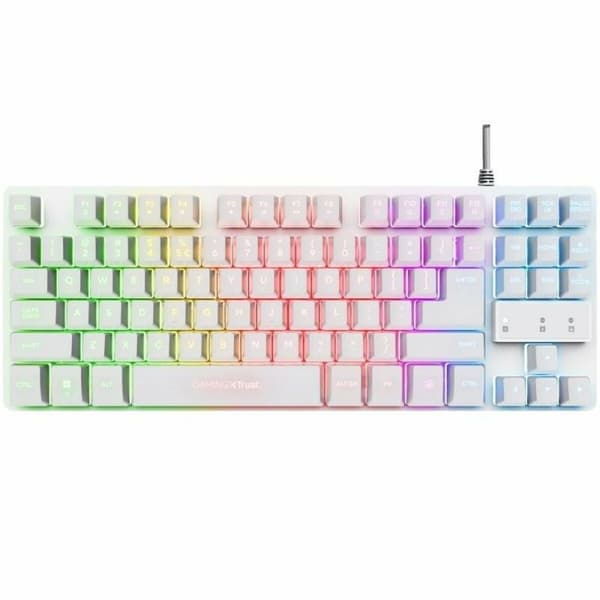 Gaming Tangentbord/ OR: Speltangentbord Trust GXT 833W Vit Vit