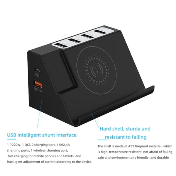 USB latausasema QI 6 Ports