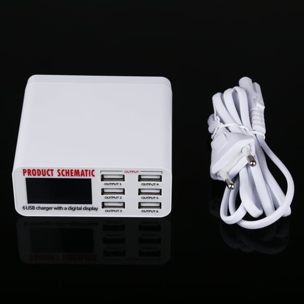 USB latausasema 6 USB LCD